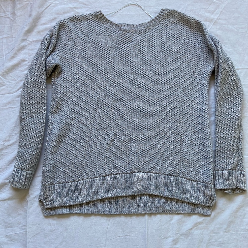 Gray knit sweater